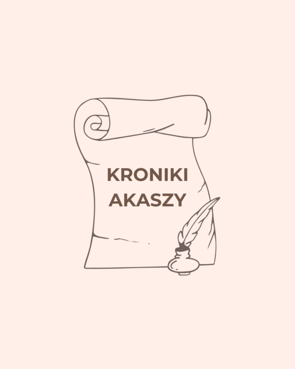 Pergamin z napisem Kroniki Akaszy i piórem zamoczonym w tuszu