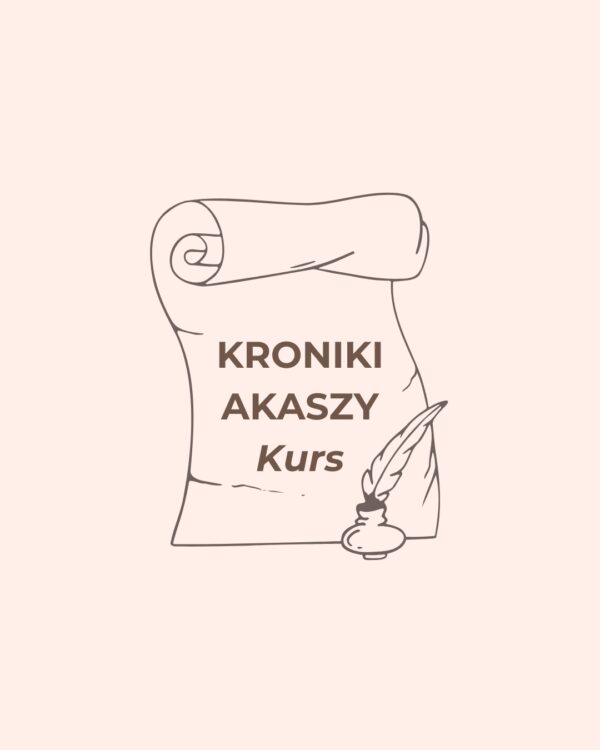 Pergamin z napisem Kroniki Akaszy Kurs i piórem zamoczonym w tuszu
